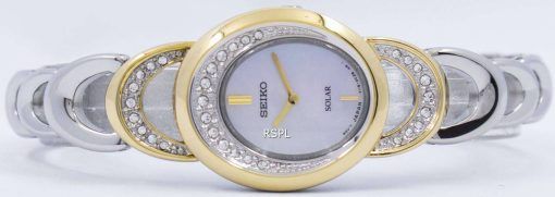 Seiko Solar Two Tone Swarovski Crystals SUP296 SUP296P1 SUP296P Womens Watch