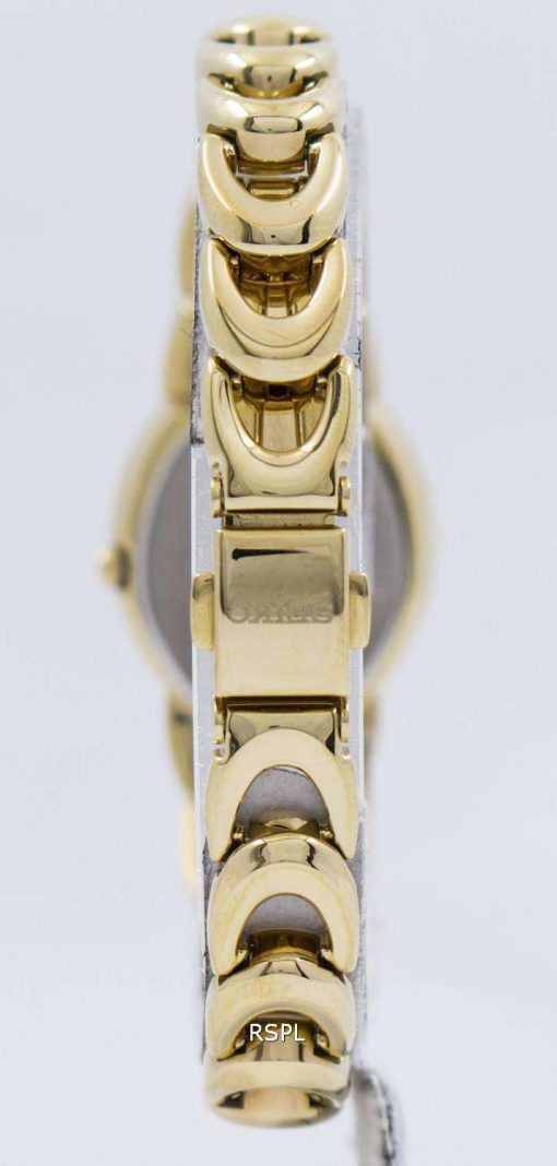 Seiko Solar Gold Tone Swarovski Crystals SUP298 SUP298P1 SUP298P Womens Watch