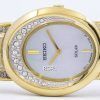 Seiko Solar Gold Tone Swarovski Crystals SUP298 SUP298P1 SUP298P Womens Watch