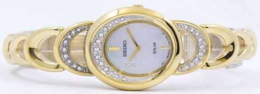 Seiko Solar Gold Tone Swarovski Crystals SUP298 SUP298P1 SUP298P Womens Watch