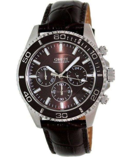 Guess Chronograph Brown Leather Quartz U0171G2 Men's Watch