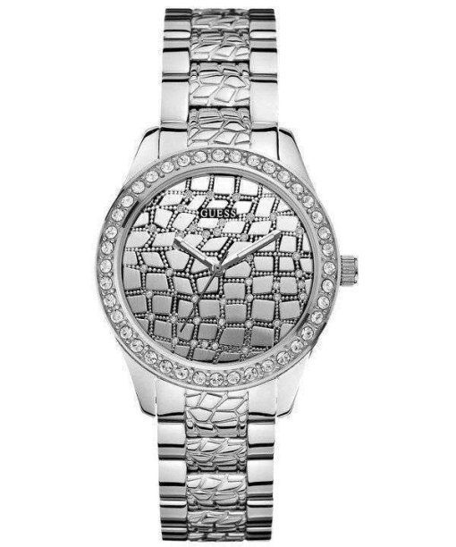 Guess Feminine Animal Crystals Silver Tone Quartz U0236L1 Women's Watch