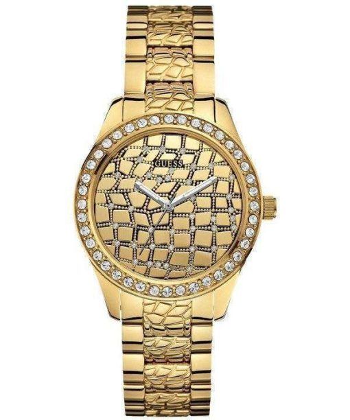 Guess Feminine Animal Crystals Silver Tone Quartz U0236L2 Women's Watch