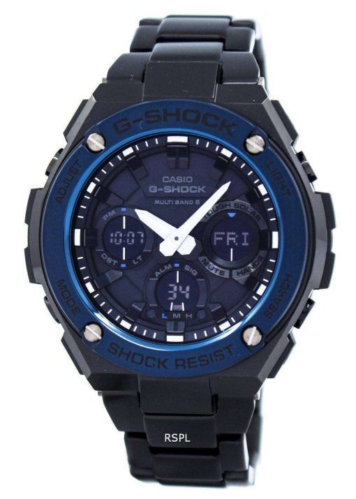 カシオ G-ショック G スチール マルチ バンド 6 アナログ デジタル GST W110BD-1 a 2 メンズ腕時計