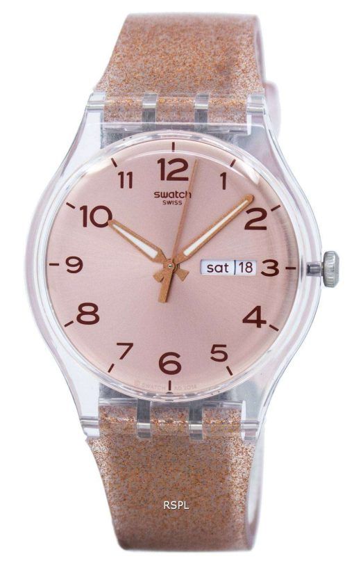 スウォッチ オリジナル ピンク Glistar クオーツ SUOK703 ユニセックス腕時計