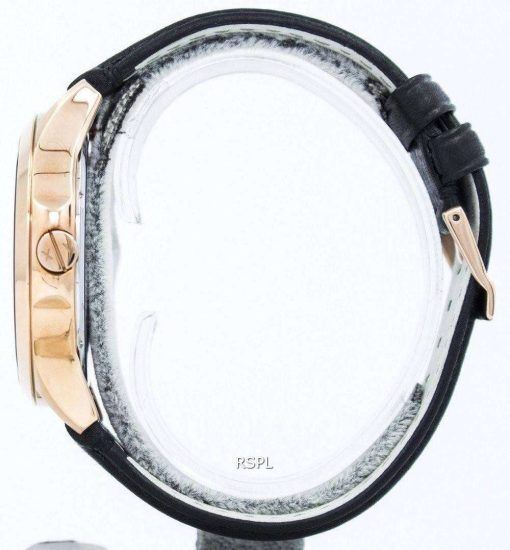 アルマーニエクス チェンジ ローズ ゴールド ブラック ダイヤル レザー ストラップ AX2129 メンズ腕時計
