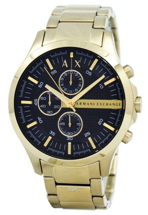 アルマーニエクス チェンジ水晶ゴールド トーン クロノグラフ ブラック ダイヤル AX2137 メンズ腕時計