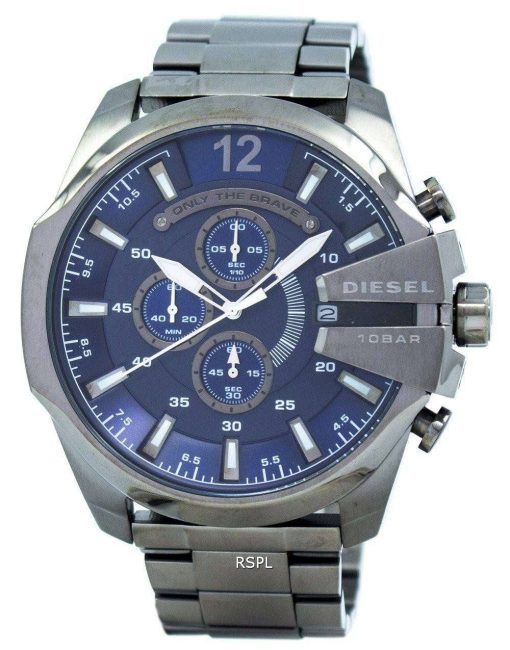 ディーゼル メガ チーフ クロノグラフ ブルー ダイヤル 100 M DZ4329 メンズ腕時計