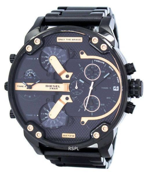 ディーゼルさんパパ 2.0 特大クロノグラフ ブラック ダイヤル DZ7312 メンズ腕時計