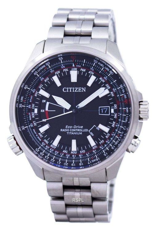 市民エコ ドライブ電波パーペチュアル カレンダー世界時間 CB0141 55E メンズ腕時計