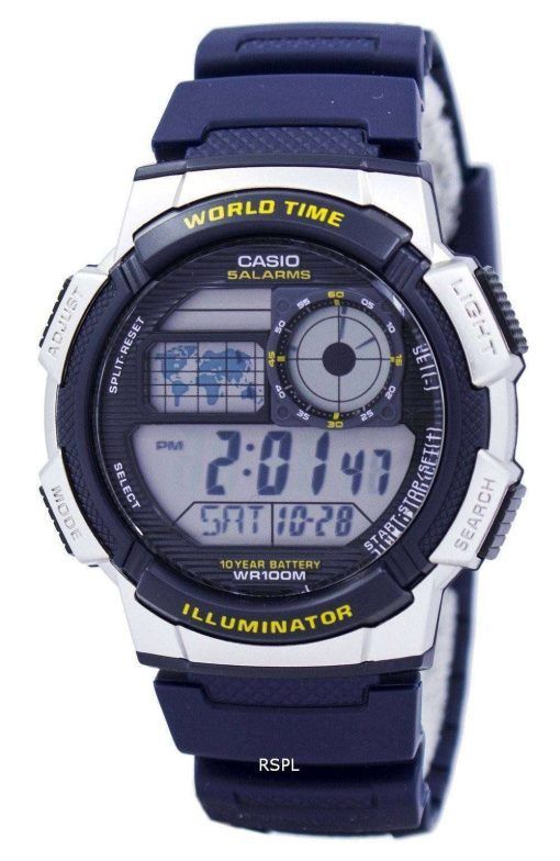 カシオ照明世界時間アラーム AE-1000 ワット-2AV メンズ腕時計