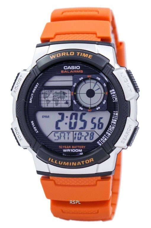 カシオ青年シリーズ世界照明時間アラーム AE 1000 w 4BV メンズ腕時計