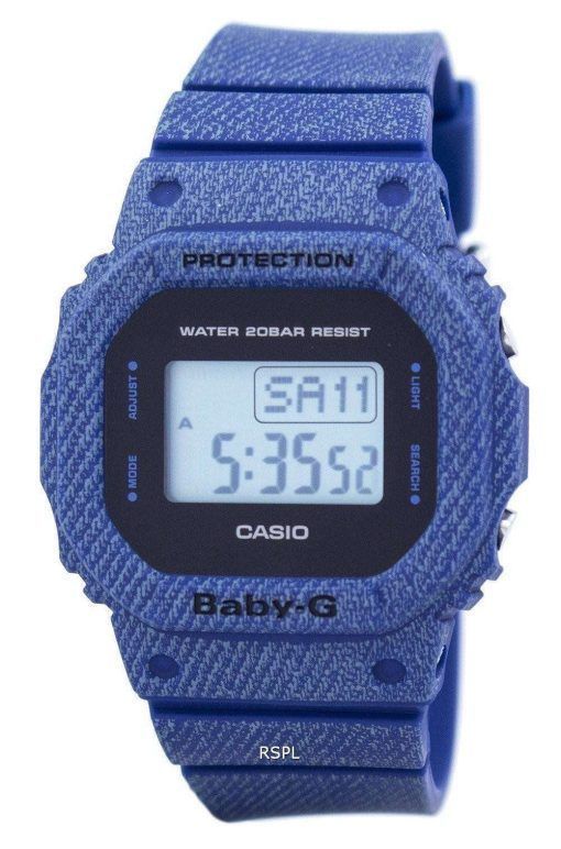 カシオベビー-G のデニムがアラームのデジタル 200 M BGD 560DE 2 レディース腕時計