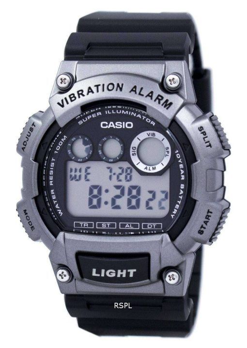 カシオ スーパー照明デュアル タイム振動アラーム デジタル W 735 H 1A3V メンズ腕時計