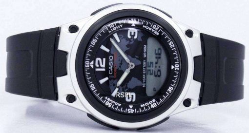 カシオ データバンク Telememo アナログ デジタル AW 80 1A2V ワールドタイムメンズ腕時計