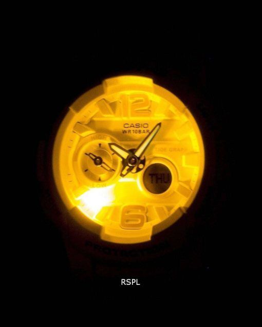 カシオベビー-G の耐衝撃性潮グラフ アナログ デジタル BGA 180BE 7B レディース腕時計