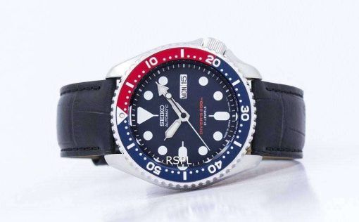 セイコー自動ダイバーズ比黒革 SKX009J1 LS6 200 M メンズ腕時計