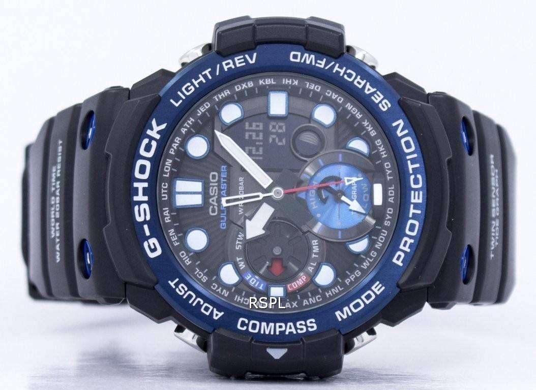 カシオ G ショック GULFMASTER ツイン センサー ムーンデータ潮汐グラフ GN 1000B 1 a メンズ腕時計