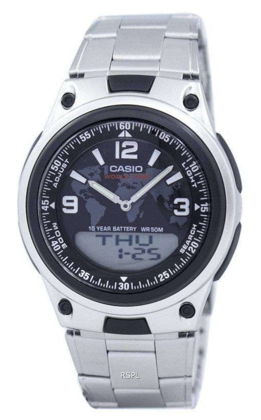カシオ世界時間データバンク アナログ デジタル AW 80 D 1A2V = オンライン AW80D 1A2V メンズ腕時計