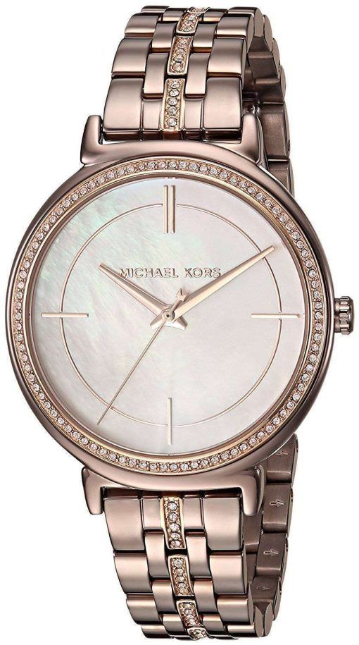 ミハエル Kors シンサ水晶ダイヤモンド アクセント MK3737 レディース腕時計