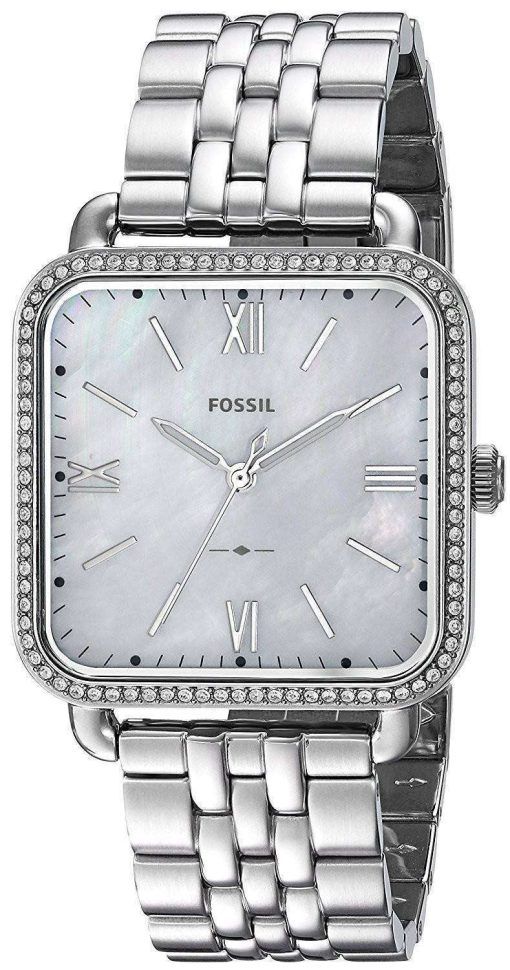 化石ミカ水晶ダイヤモンド アクセント ES4268 レディース腕時計