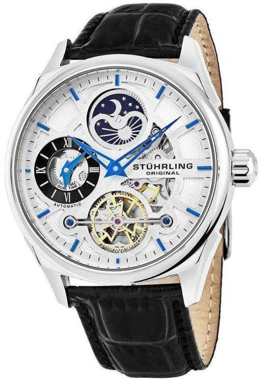 Stuhrling の遺産特別リザーブ デュアル タイム自動 657.01 メンズ腕時計