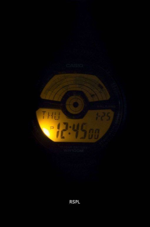 カシオ青年照明時間世界世界地図 AE 1100 w 1BV AE1100W 1BV メンズ腕時計