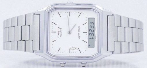 カシオ ヴィンテージ デュアル タイム アラーム クオーツ アナログ デジタル AQ 230A 7DMQ AQ230A 7DMQ メンズ腕時計