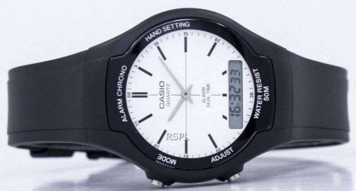 カシオ デュアル タイム アラーム クオーツ アナログ デジタル AW-90 H-7 EV AW90H-7 EV メンズ腕時計