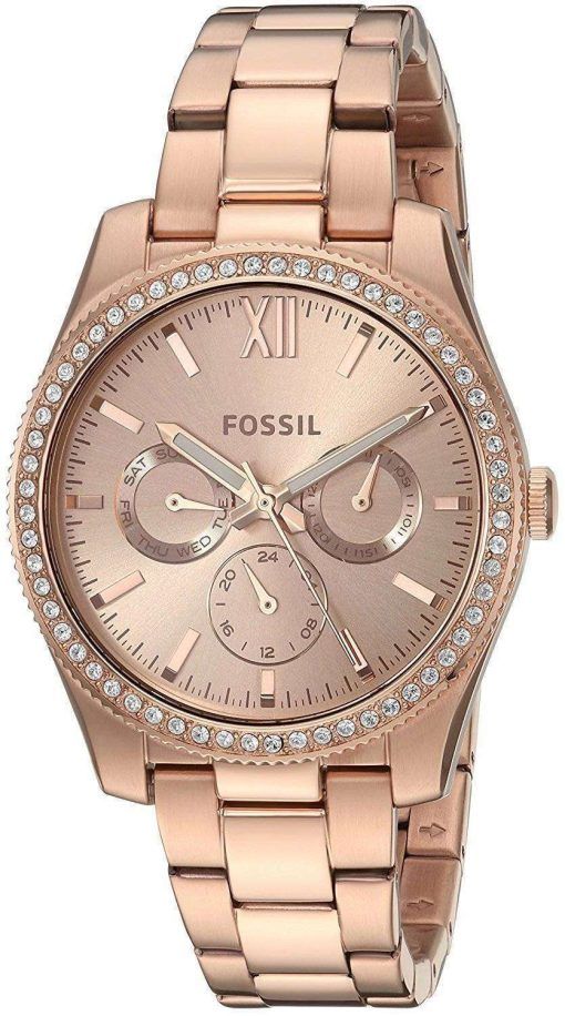 化石 Scarlette 多機能クォーツ ダイヤモンド アクセント ES4315 レディース腕時計