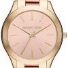 ミハエル Kors スリムな滑走路石英 MK3493 レディース腕時計