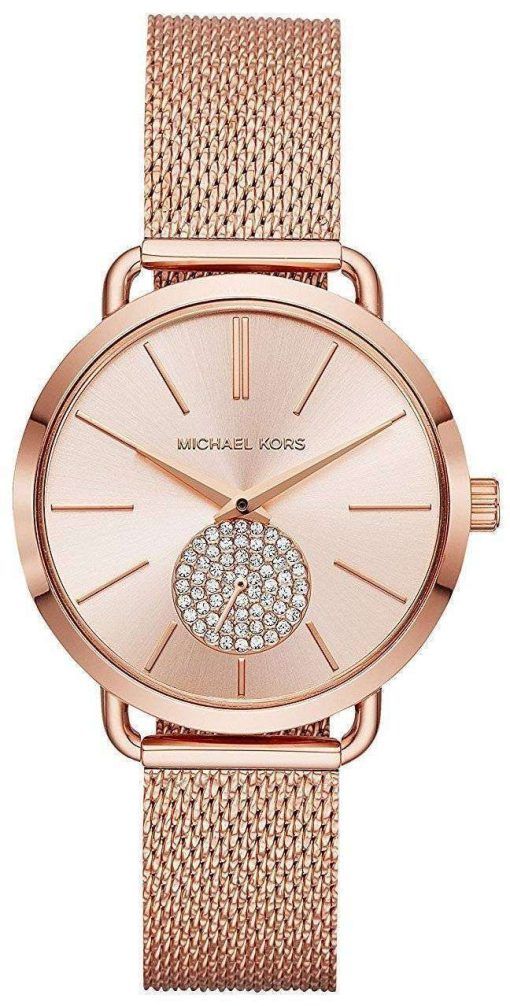 ミハエル Kors ポーシャ水晶ダイヤモンド アクセント MK3845 レディース腕時計