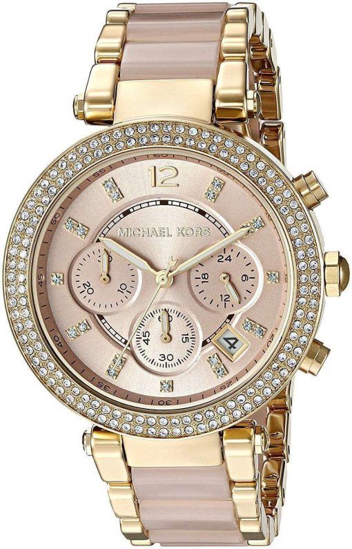 ミハエル Kors パーカー クロノグラフ クォーツ ダイヤモンド アクセント MK6326 女性の腕時計