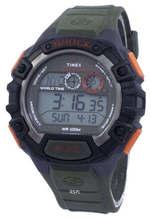 タイメックス遠征世界衝撃時間 Indiglo デジタル T49972 メンズ腕時計
