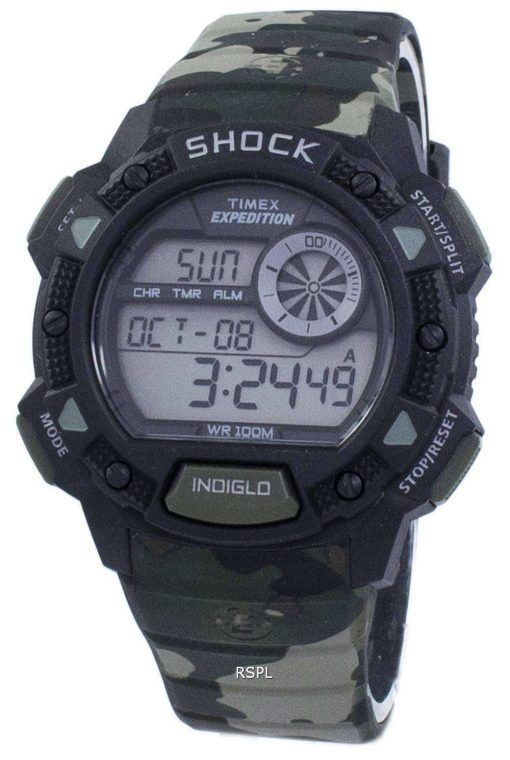 タイメックス遠征基本ショック アラーム Indiglo デジタル T49976 メンズ腕時計