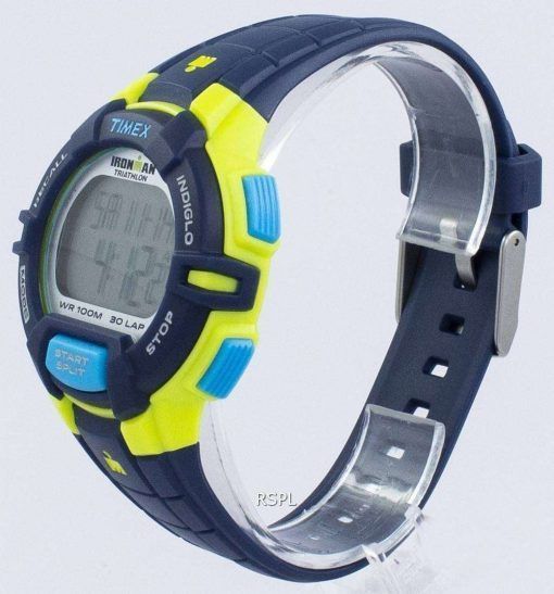 タイメックスは、アイアンマン トライアスロン頑丈な 30 ラップ Indiglo デジタル T5K814 メンズ腕時計をスポーツします。