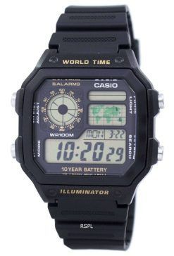 カシオ青年シリーズ デジタル世界時 AE 1200WH 1BVDF AE 1200WH 1BV メンズ腕時計