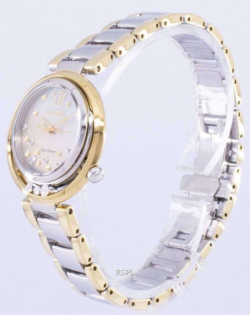 市民 L 日の出エコドライブ ダイヤモンド アクセント EM0324-58 D レディース腕時計