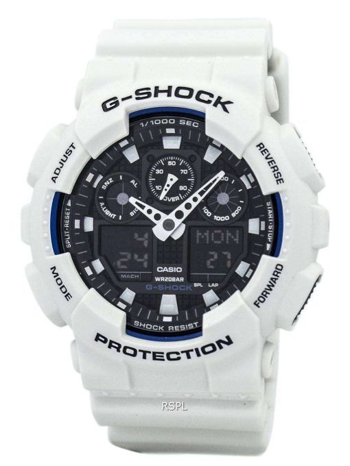 カシオ G-ショック世界タイム白いアナログ デジタル GA-100 b は-7 a メンズ腕時計