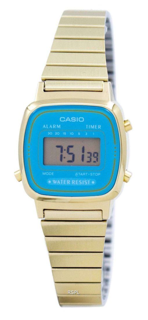 カシオ デジタル ステンレス アラーム タイマー LA670WGA 2 df LA670WGA 2 レディース腕時計