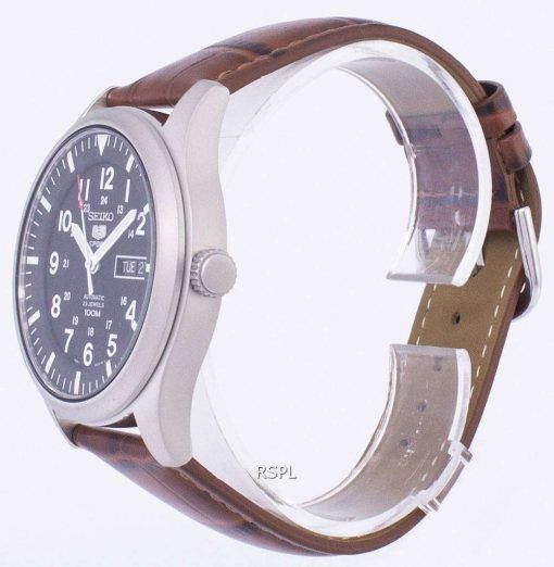 セイコー 5 スポーツ自動比茶色の革 SNZG15K1 LS7 メンズ腕時計