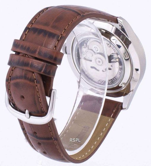 セイコー 5 スポーツ自動比茶色の革 SNZG15K1 LS7 メンズ腕時計