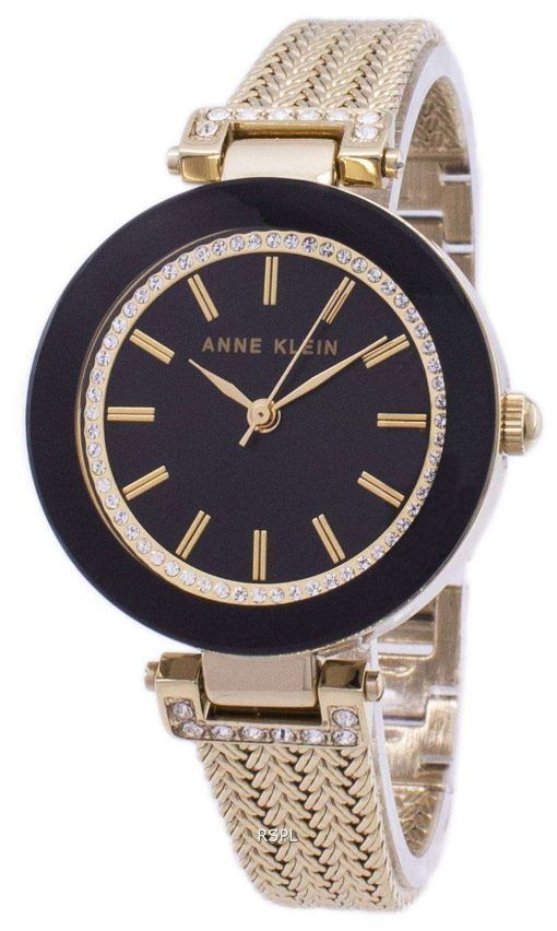 アン ・ クライン水晶ダイヤモンド アクセント 1906BKGB レディース腕時計