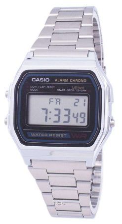 カシオ デジタル ステンレス毎日アラーム A158WA 1DF A158WA 1 メンズ腕時計