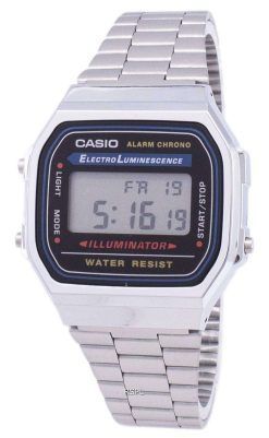 カシオ デジタル アラーム クロノ ステンレス鋼 A168WA 1WDF A168WA 1 w ユニセックス腕時計