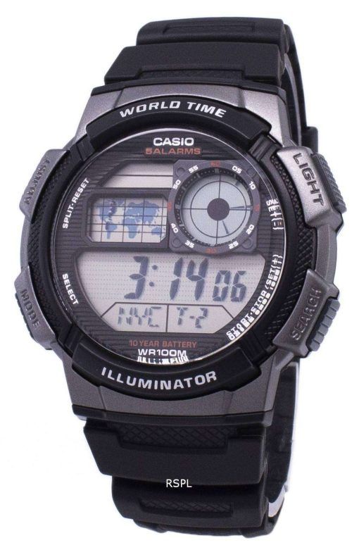カシオ青年シリーズ デジタルワールド タイム AE 1000 w 1BVDF AE 1000 w 1BV メンズ腕時計