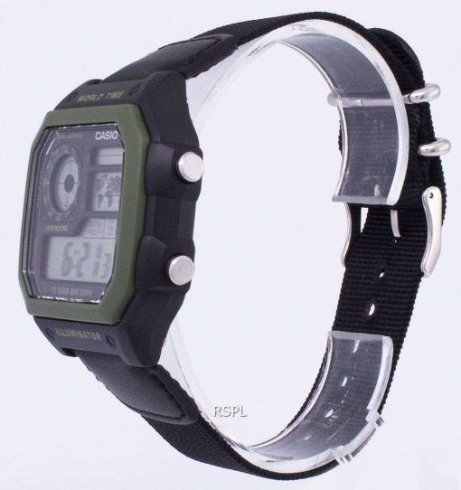 カシオ青年シリーズ デジタル世界時 AE 1200WHB 1BVDF AE 1200WHB 1BV メンズ腕時計