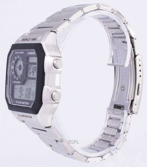 カシオ デジタル世界時間 WR100M AE 1200WHD 1AVDF AE-1200WHD-1AV メンズ腕時計