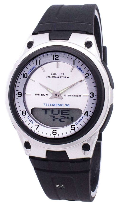 カシオ アナログ デジタル Telememo 照明 AW 80 7AVDF AW 80 7AV メンズ腕時計