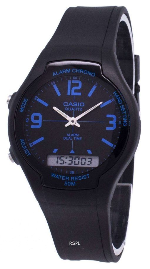 カシオ アナログ デジタルのデュアル タイム AW 90 H 2BVDF AW 90 H 2BV メンズ腕時計